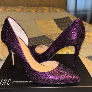 INC International Concepts Sparkling Purple Heels